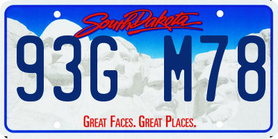 SD license plate 93GM78