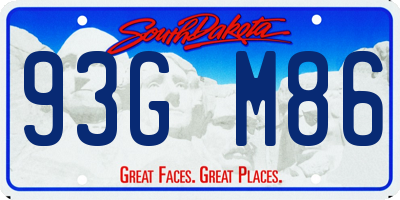 SD license plate 93GM86