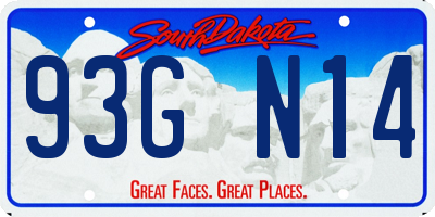 SD license plate 93GN14