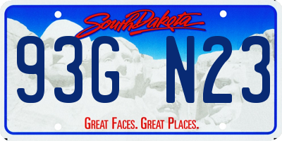 SD license plate 93GN23