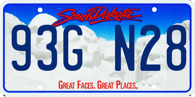 SD license plate 93GN28