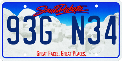 SD license plate 93GN34