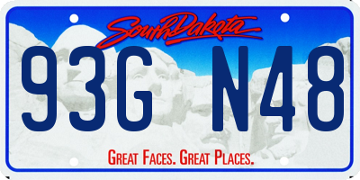 SD license plate 93GN48