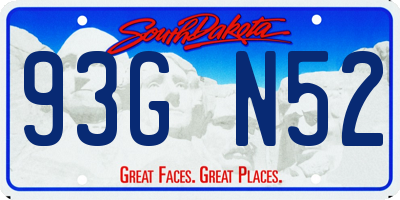 SD license plate 93GN52