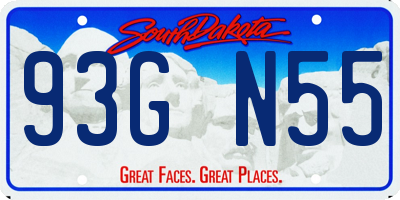SD license plate 93GN55