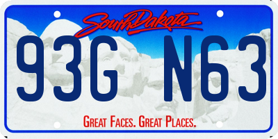 SD license plate 93GN63
