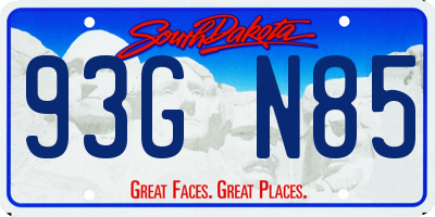 SD license plate 93GN85