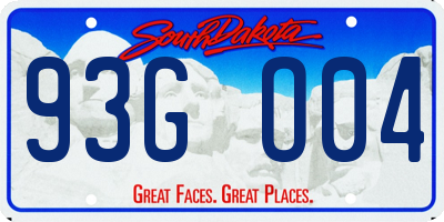 SD license plate 93GO04