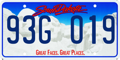 SD license plate 93GO19