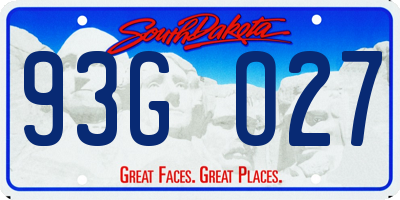 SD license plate 93GO27