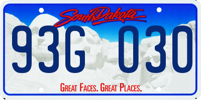 SD license plate 93GO30