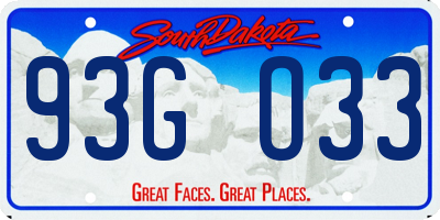 SD license plate 93GO33