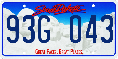 SD license plate 93GO43