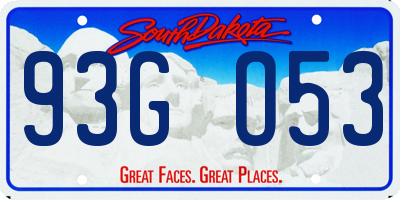 SD license plate 93GO53