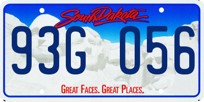 SD license plate 93GO56