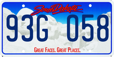 SD license plate 93GO58