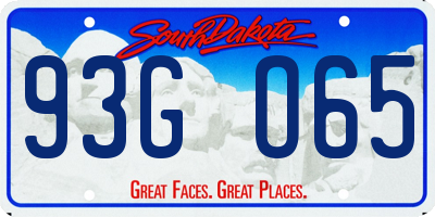 SD license plate 93GO65