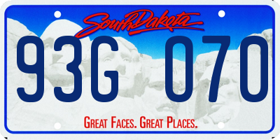 SD license plate 93GO70
