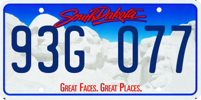SD license plate 93GO77