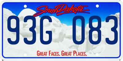 SD license plate 93GO83