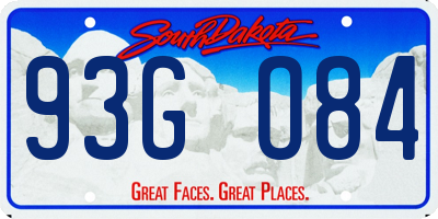 SD license plate 93GO84