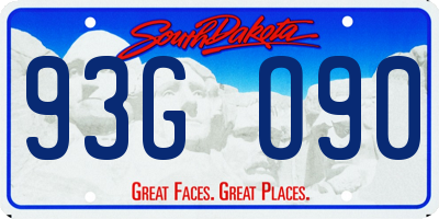 SD license plate 93GO90