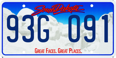 SD license plate 93GO91