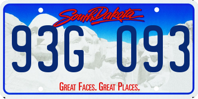 SD license plate 93GO93