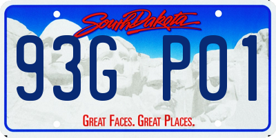 SD license plate 93GP01
