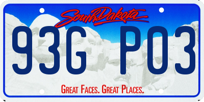 SD license plate 93GP03