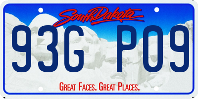 SD license plate 93GP09