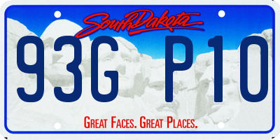 SD license plate 93GP10