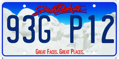 SD license plate 93GP12