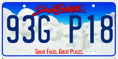 SD license plate 93GP18