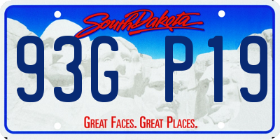 SD license plate 93GP19