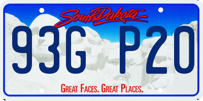 SD license plate 93GP20