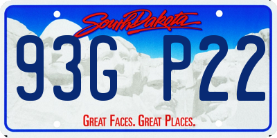 SD license plate 93GP22