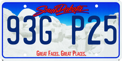 SD license plate 93GP25