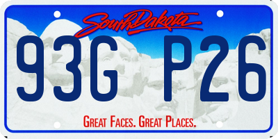 SD license plate 93GP26