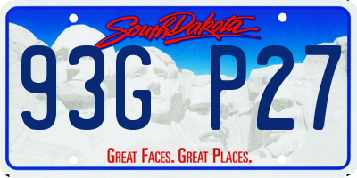 SD license plate 93GP27