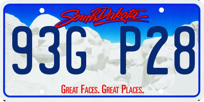 SD license plate 93GP28
