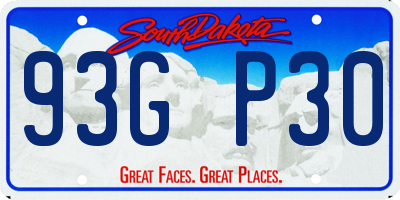 SD license plate 93GP30