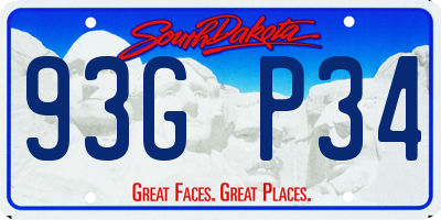 SD license plate 93GP34