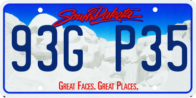 SD license plate 93GP35