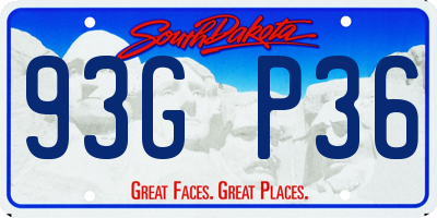 SD license plate 93GP36