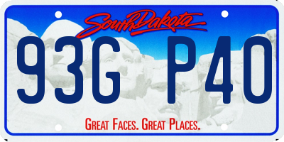 SD license plate 93GP40