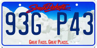 SD license plate 93GP43