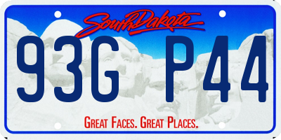 SD license plate 93GP44