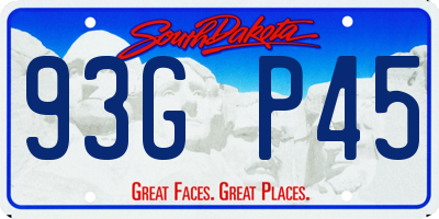 SD license plate 93GP45