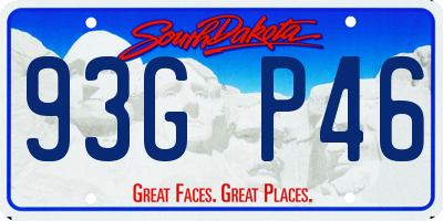SD license plate 93GP46